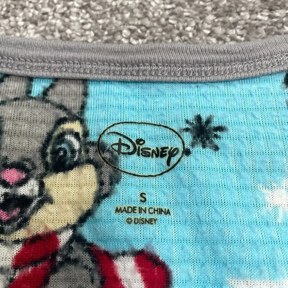 Disney Bambi Thumper Pajama Dress Girls Blue Long Sleeve Graphic  Sleepwear - Picture 3 of 11